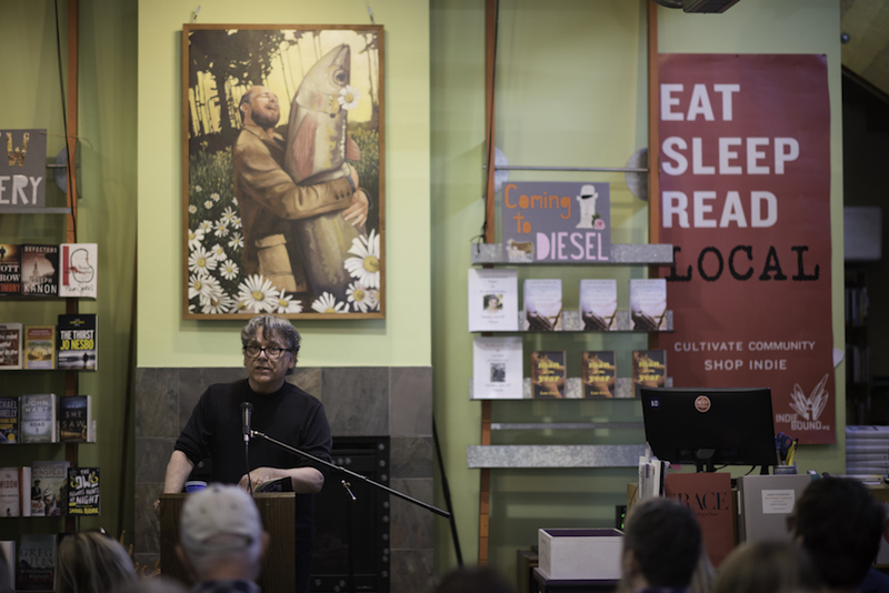 "Wild Seed" is launched. Here I'm speaking at the publication party at Diesel Bookstore in Oakland.
