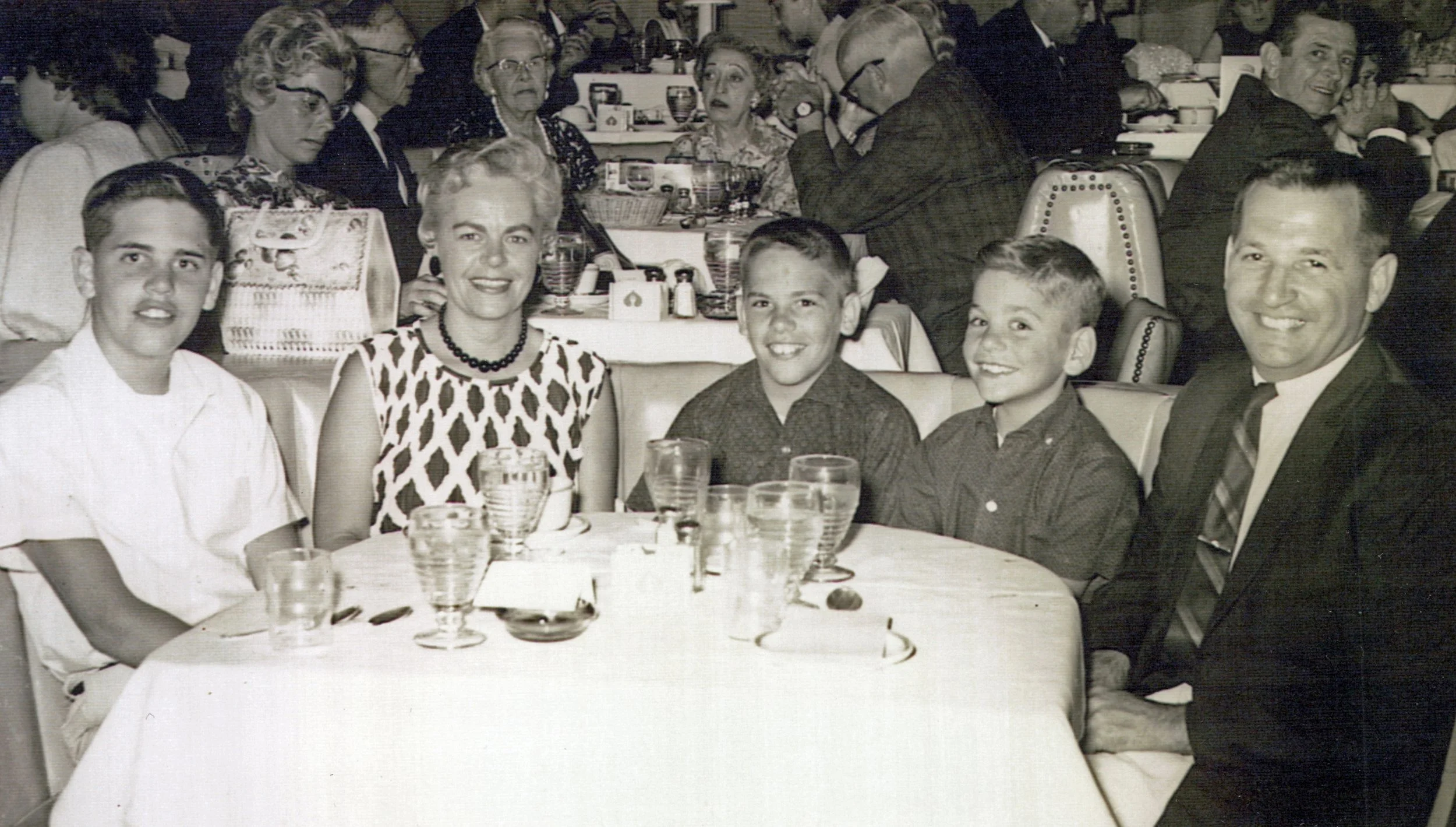  Las Vegas, August 1963. Left to right: Dan, my mom Roberta, me, Dave, my dad Marv. 