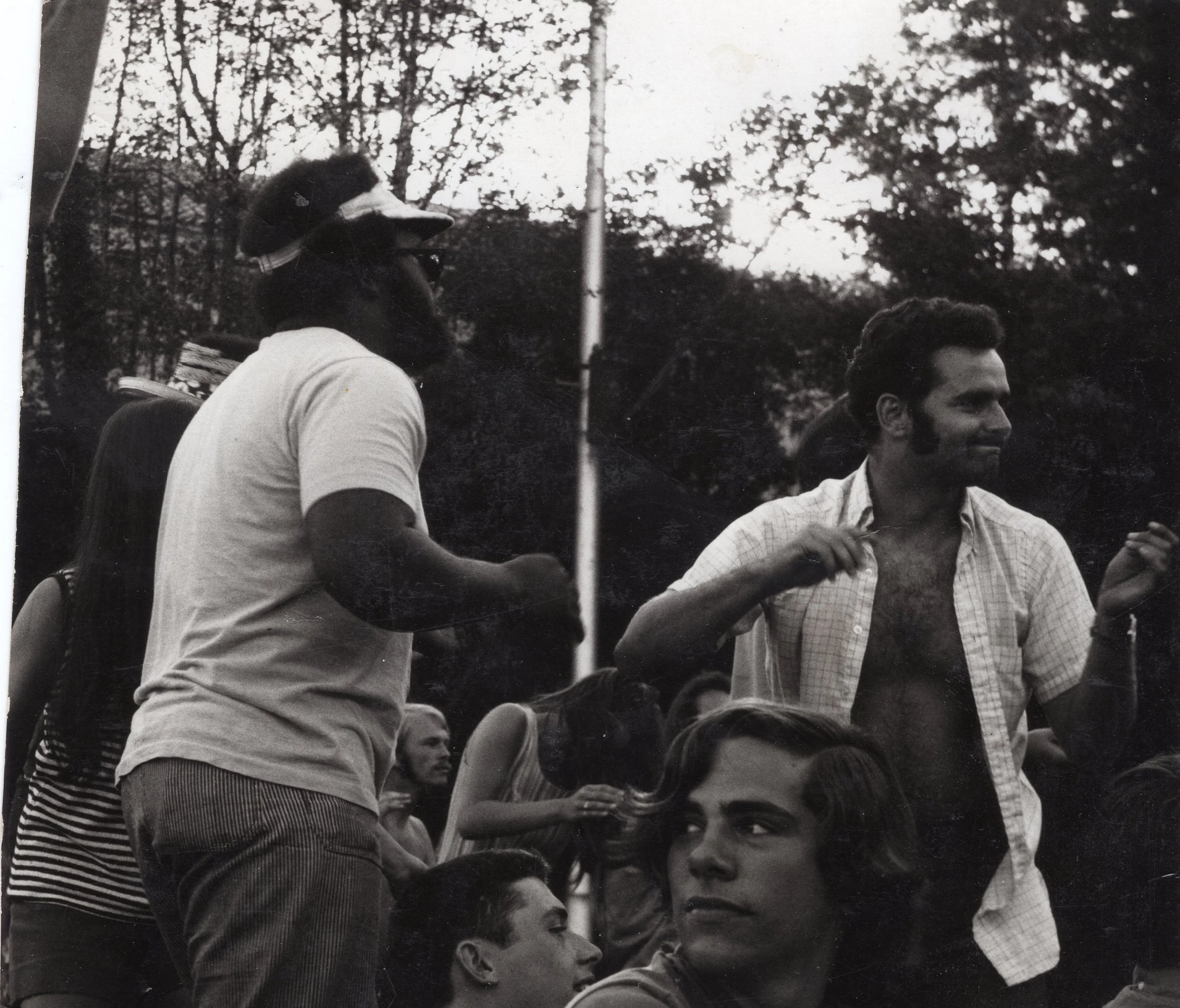  1970. Humboldt State “Peace Days.” EMG sitting lower right next to crazy Pat Gregg. 