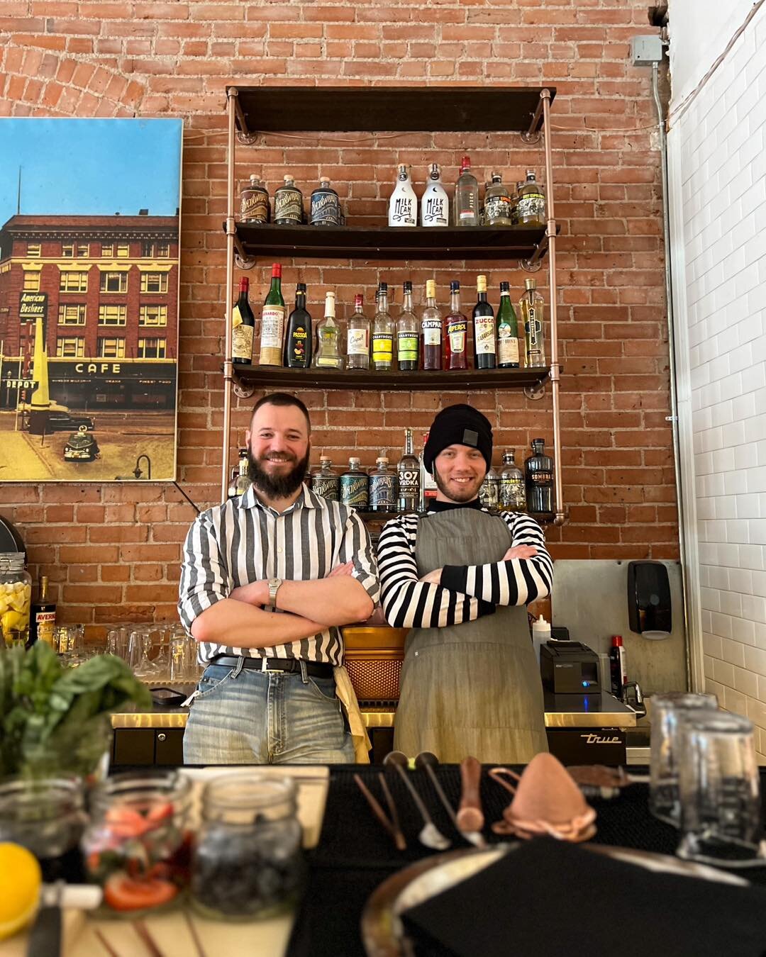 Jesse and Ted are behind the bar tonight, stop by and let them make your night.🍸 #paramountballroom #cocktailbar #thisisdowntowncheyenne