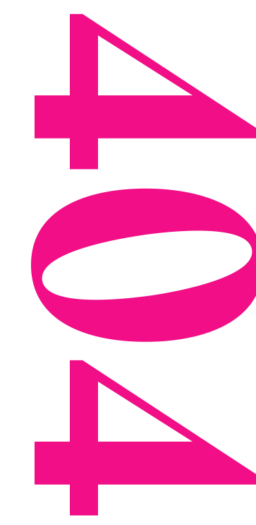 Vertical pink text with number 404.