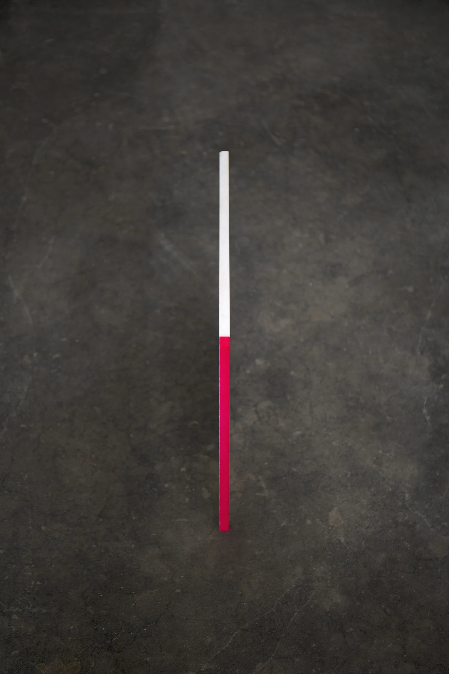 pink line white space , 2015 marble tile, spray paint 12 x 12 x .25 in.