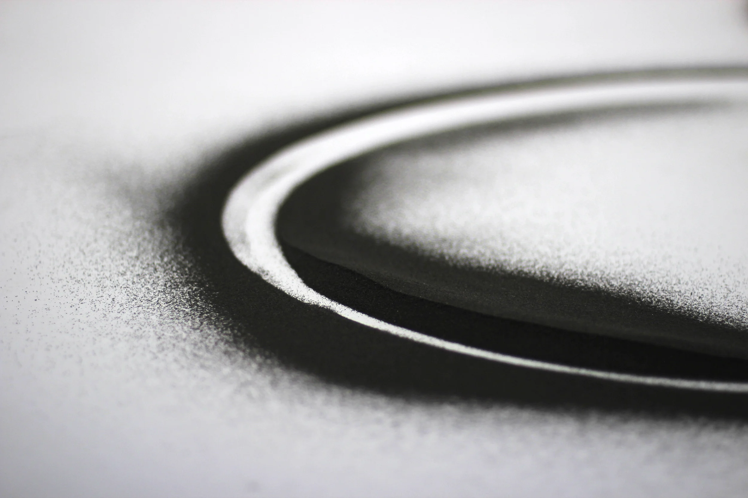 13:1 (circle packing) , 2015 (detail) black sand 1 x 144 x 144 in. collaboration with Surabhi Ghosh Ditch Projects , Springfield OR