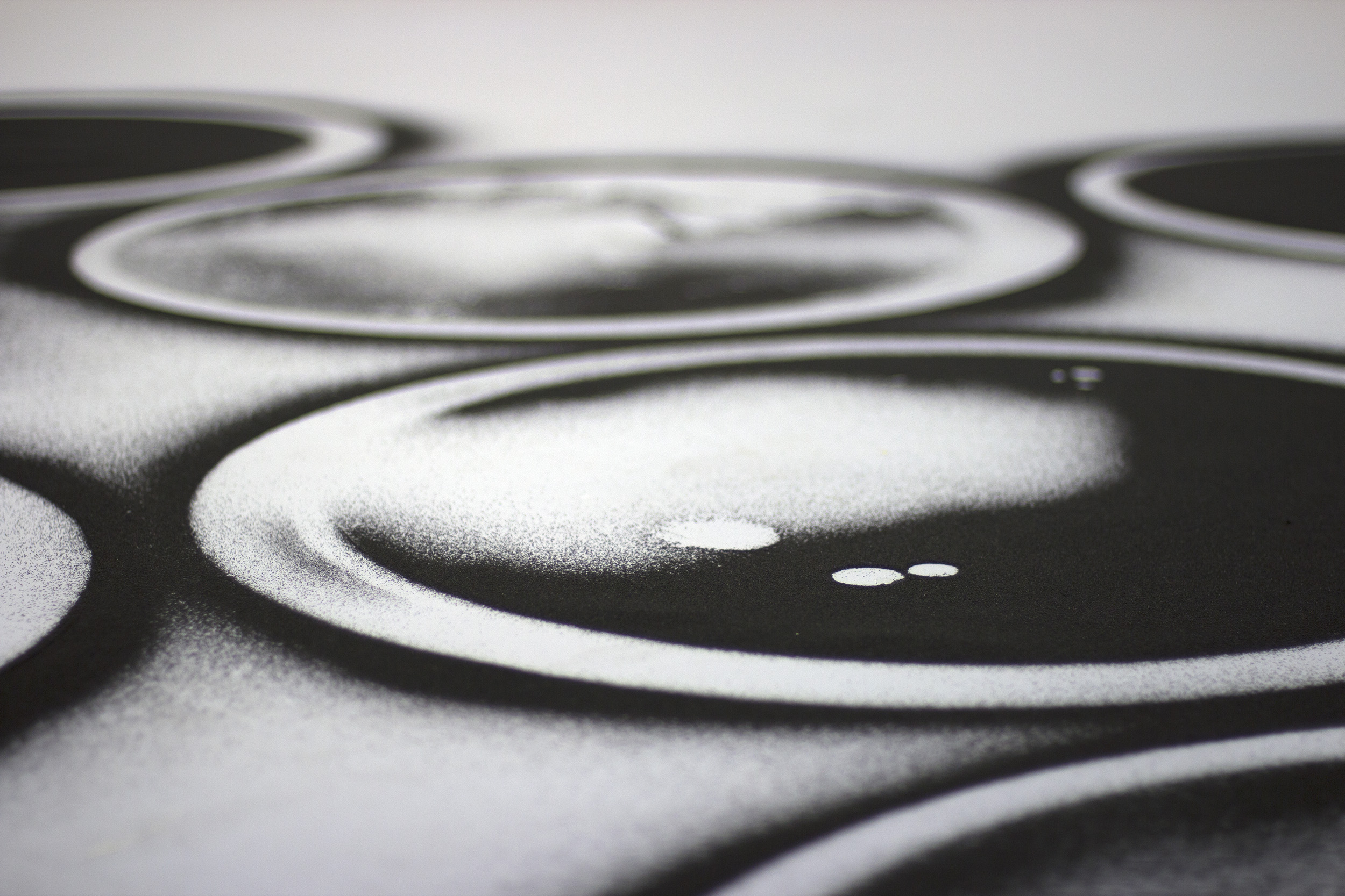 13:1 (circle packing) , 2015 (detail) black sand 1 x 144 x 144 in. collaboration with Surabhi Ghosh Ditch Projects , Springfield OR