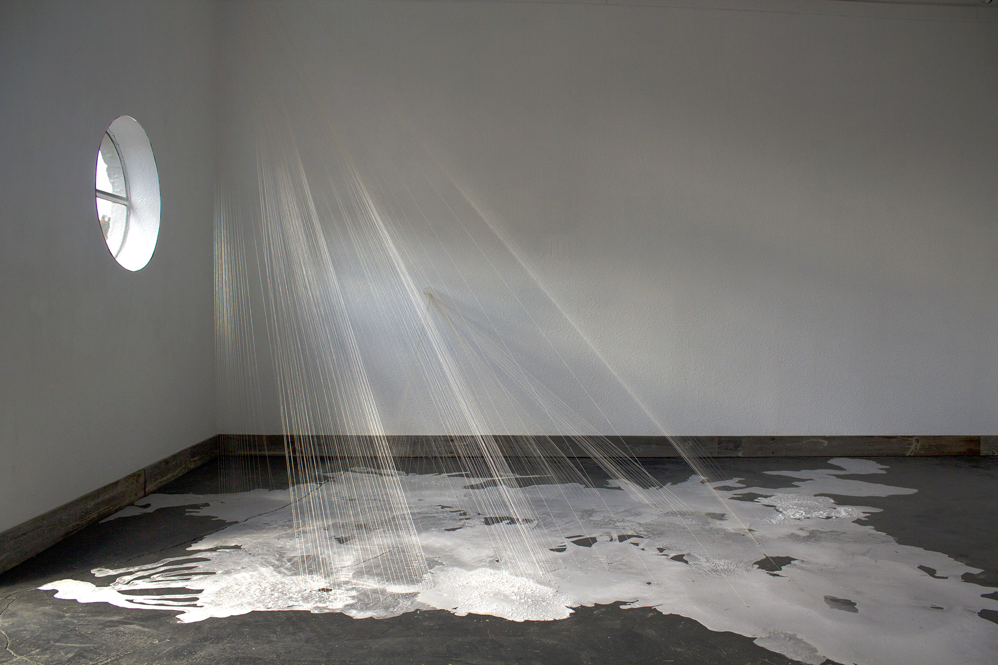    a desert of pure feeling ii  , 2012 silk string, evaporated saltwater, natural light 9.5 x 15 x 13 ft.   Eugene Contemporary Art , Eugene OR 