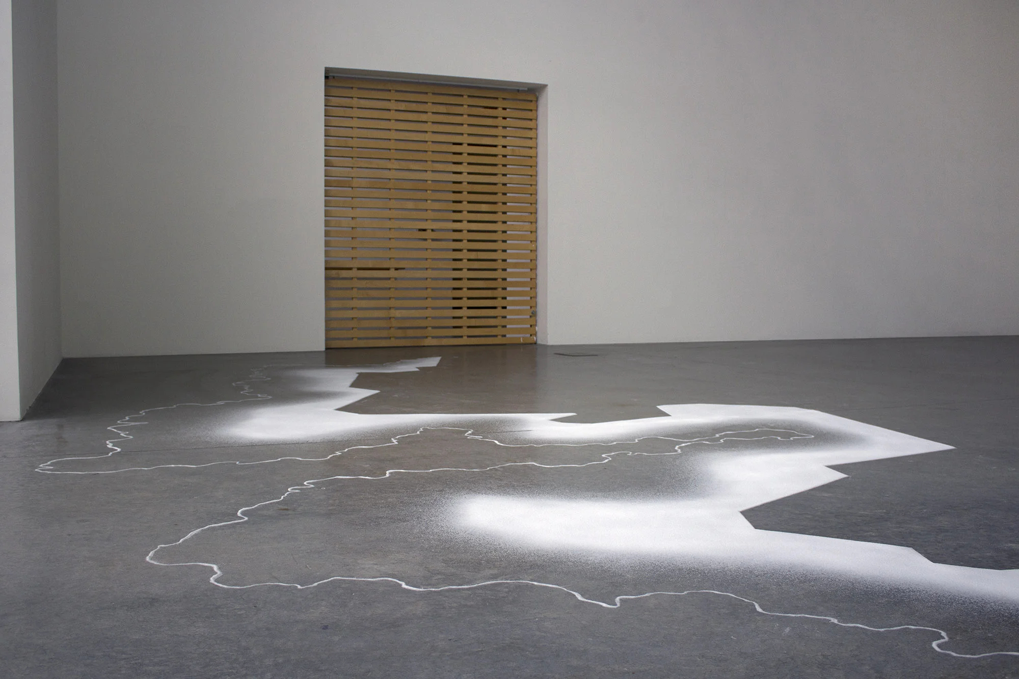 segmented coast , 2016 salt 13 x 23.5 ft. as installed Linfield Gallery , Linfield College, McMinnville OR