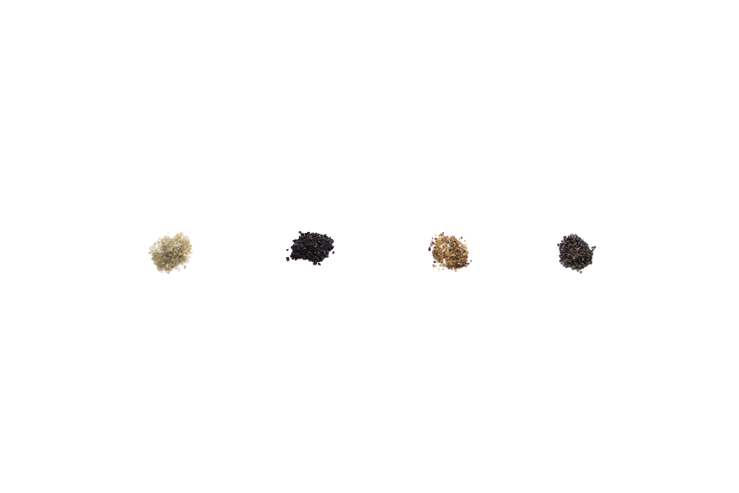 reverse entropy , 2013-ongoing black sand, sorted dimensions growing