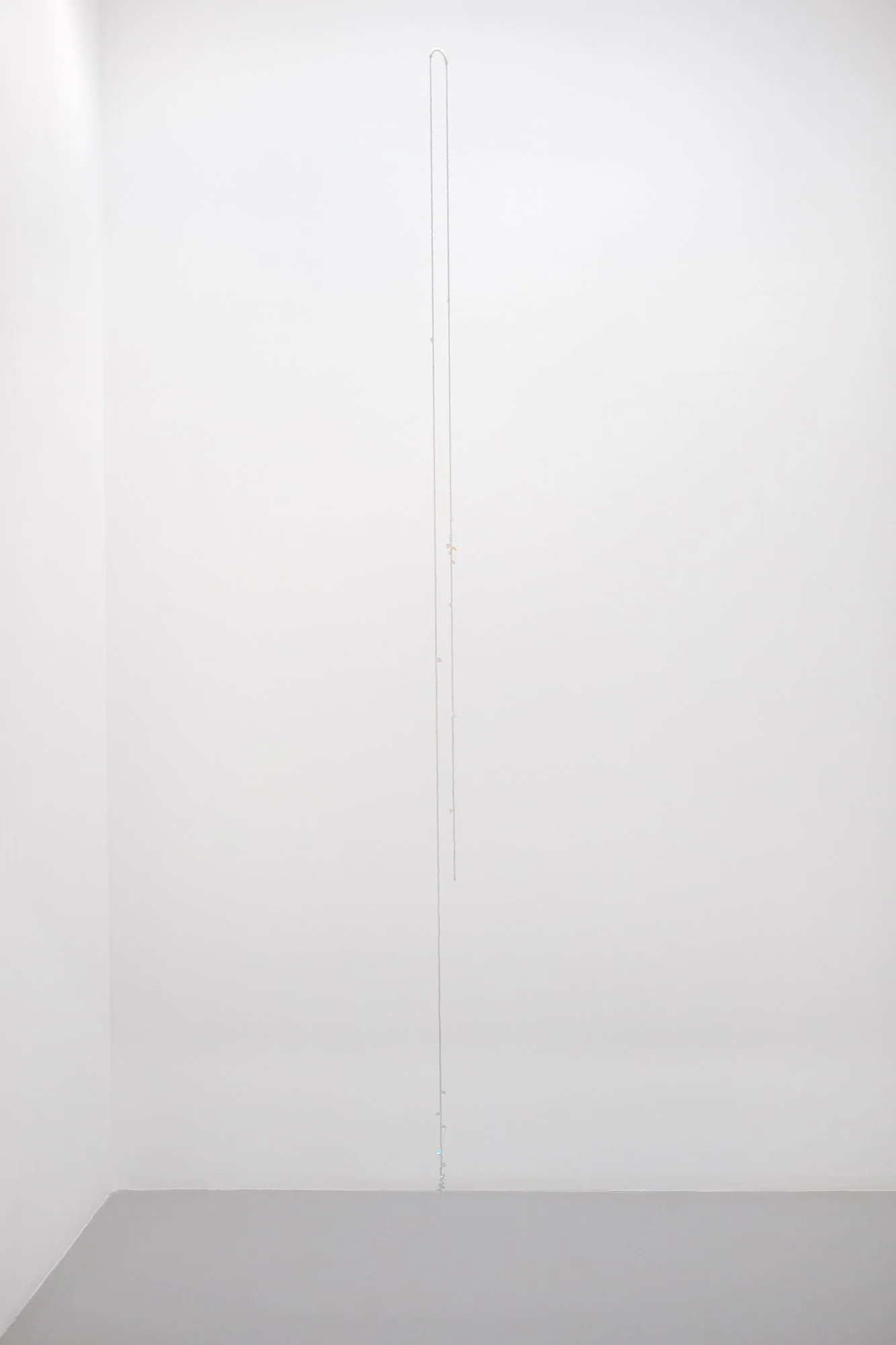    étoiles  , 2025 hand-beaded rope, a.b. crystal stars 9 ft. x 6 in. x 1.5 in.   Galerie Octave Cowbell , Metz, France 