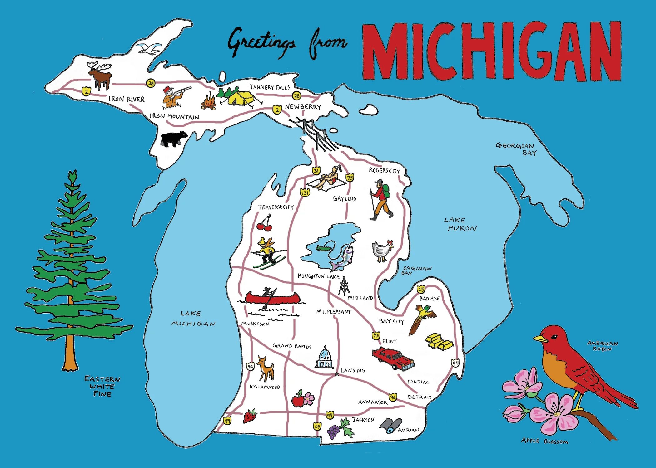 Map of Michigan for Jim Jarmusch Movie Prop
