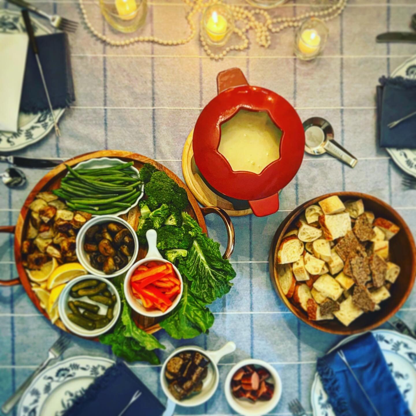 NYE #fondue with all the trimmings! #swisspride🇨🇭
