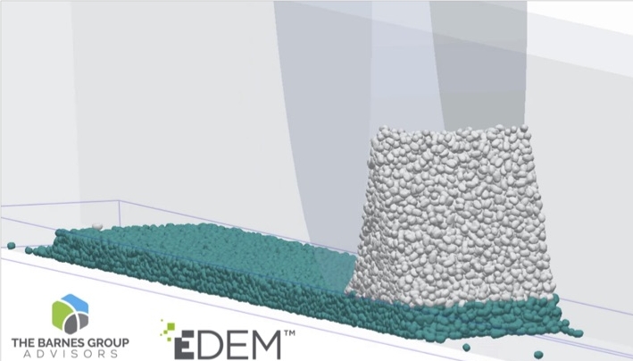 EDEM simulates granular material processes such as powder spreading in AM; The Barnes Group Advisors specialise insolving problems associated with industrial additive manufacturing.