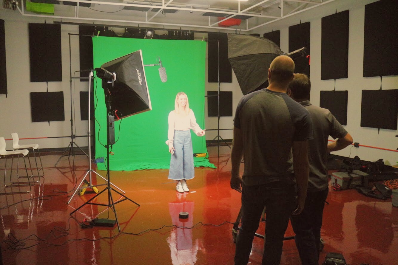 Our creative team testing the lighting before our actors arrive.