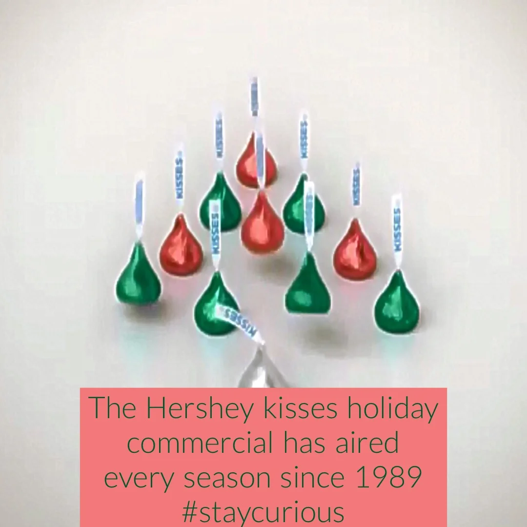 The Hershey kisses holiday commercial has aired every season since 1989