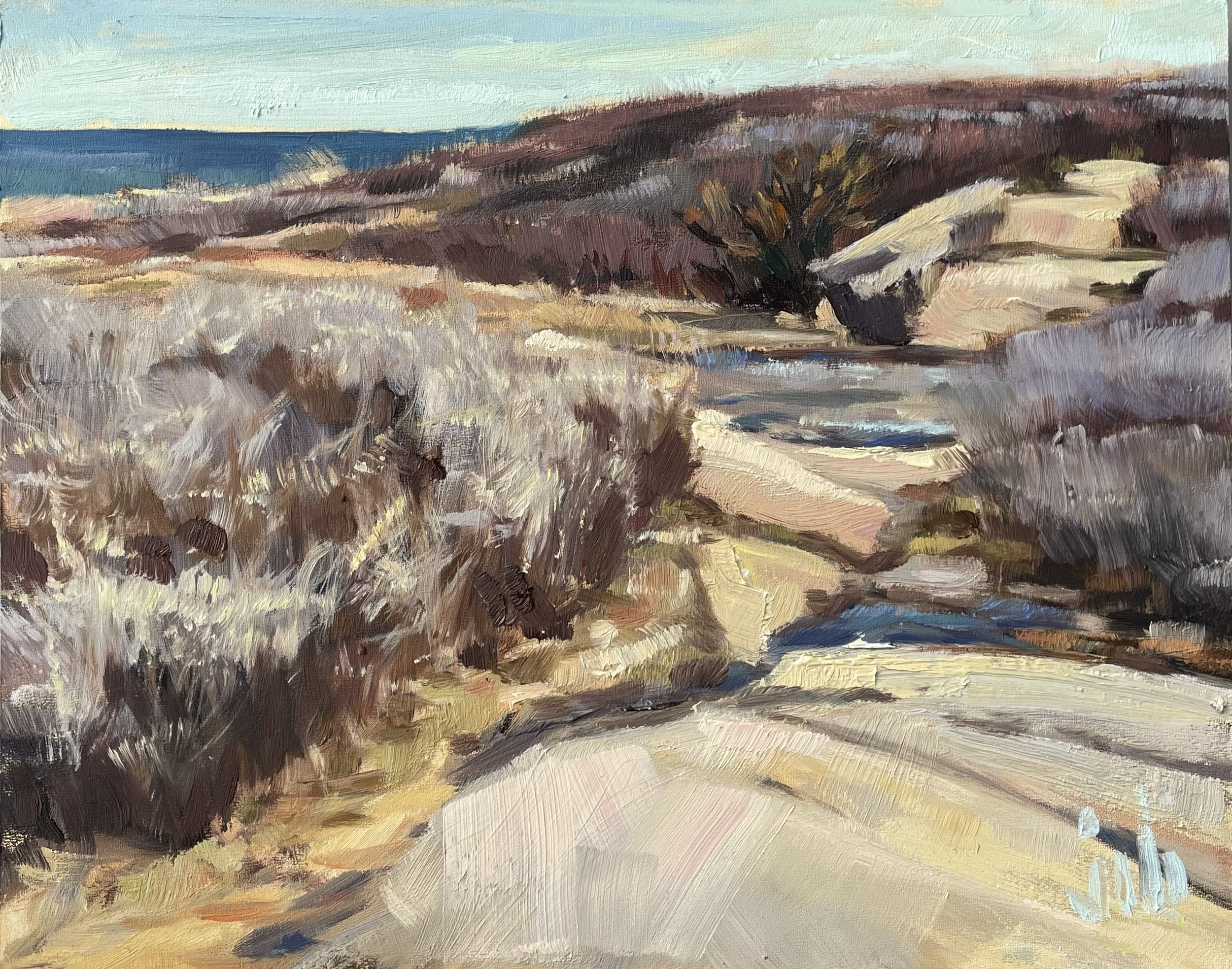 Walk With Me, by the Sea, 8x10, oil