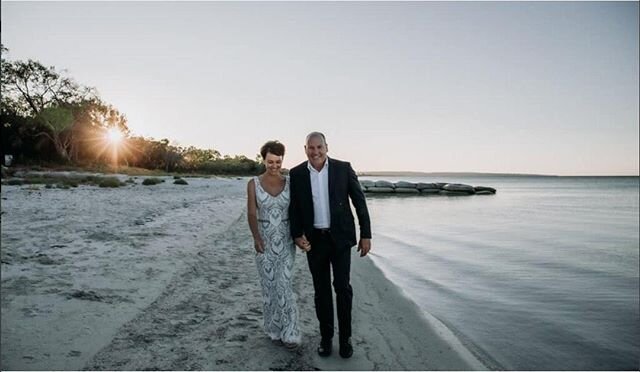 // Golden hour // Nicole stolls down the beautiful Dunsborough beach in her custom @paulaandjo made-to-measure gown at sunset. This boho style lace gown was the perfect fit for our bride&rsquo;s bubbly personality and romantic location. Here&rsquo;s 