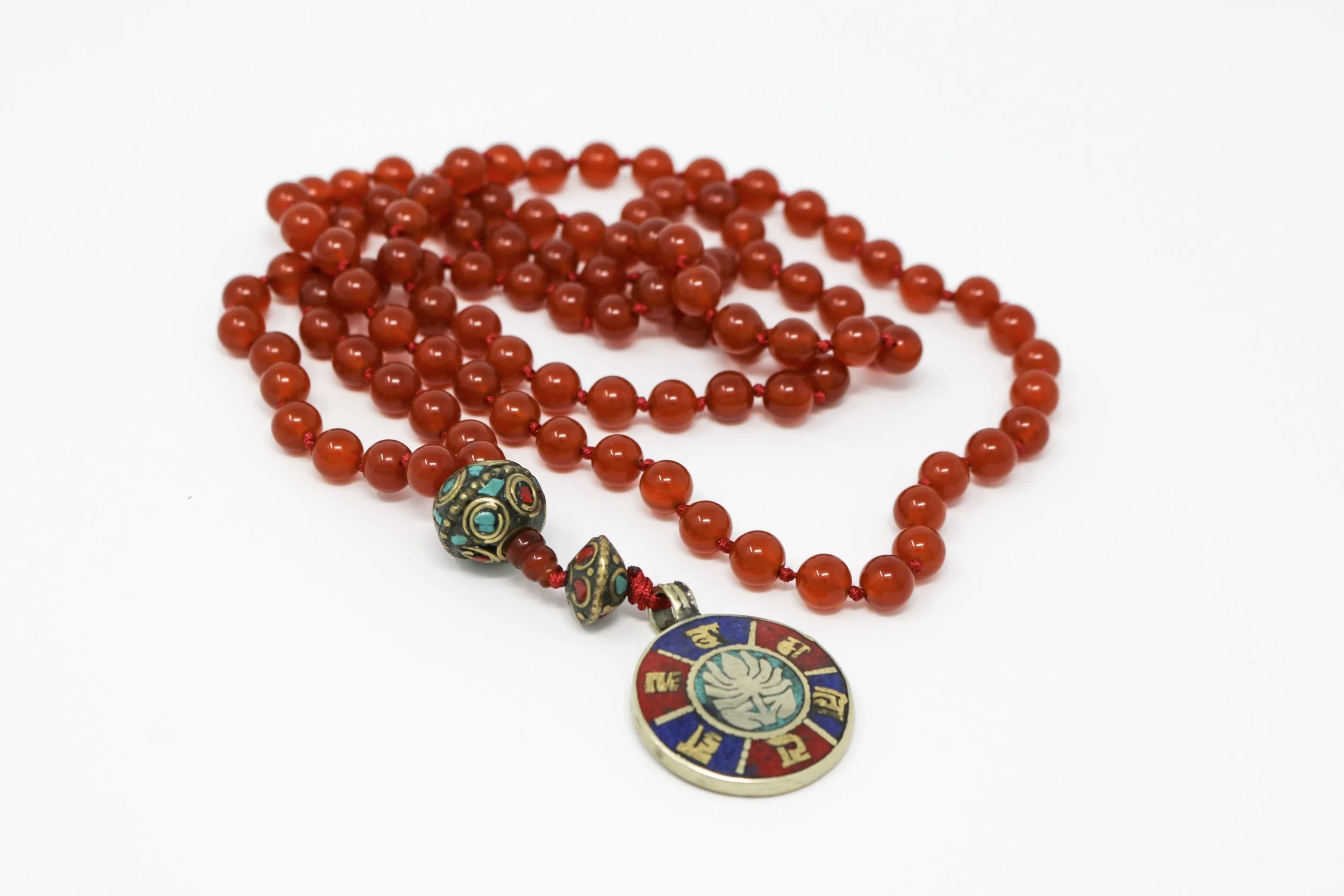 CARNELIAN gem stone mala