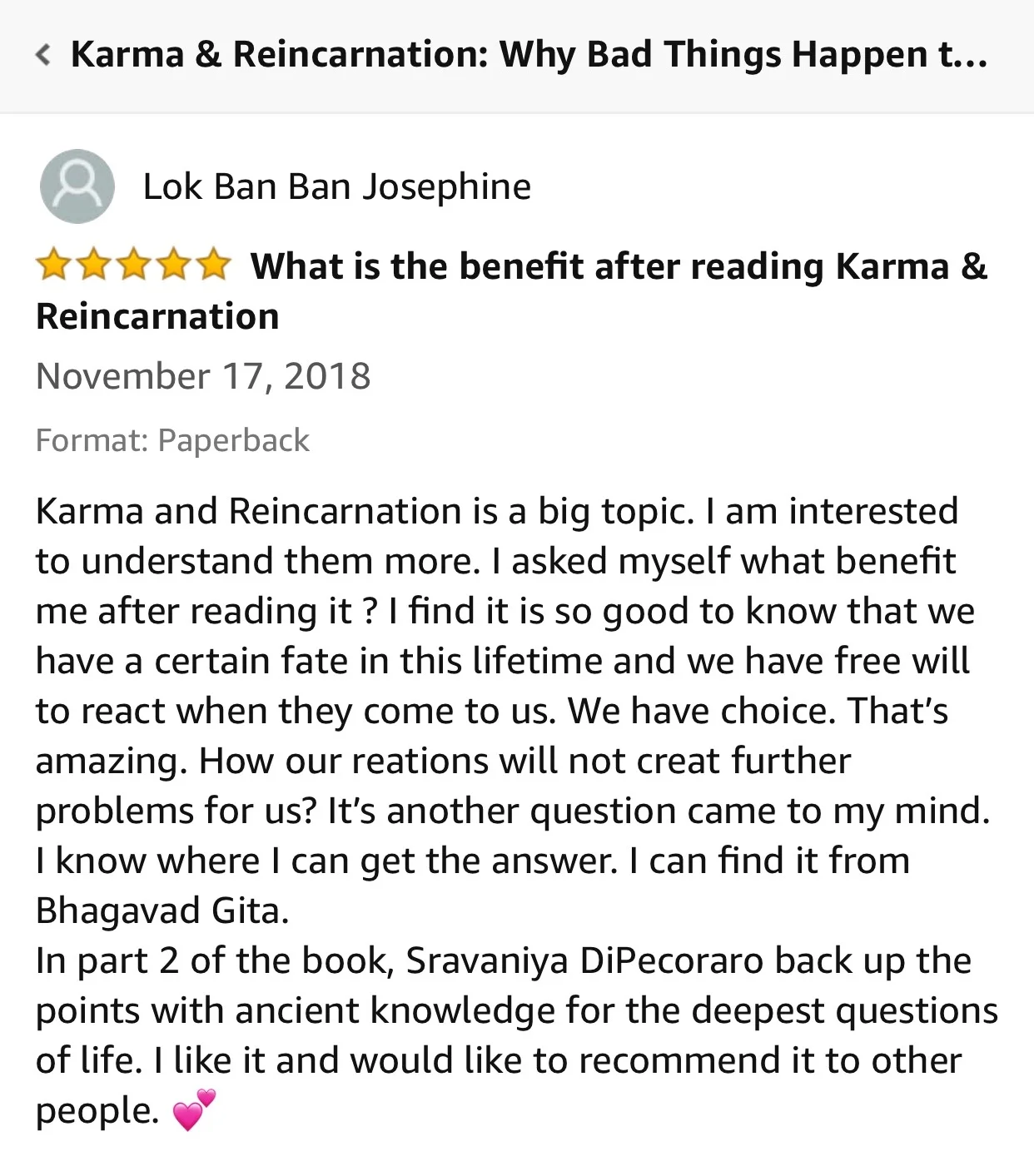 Praise for Karma and Reincarnation