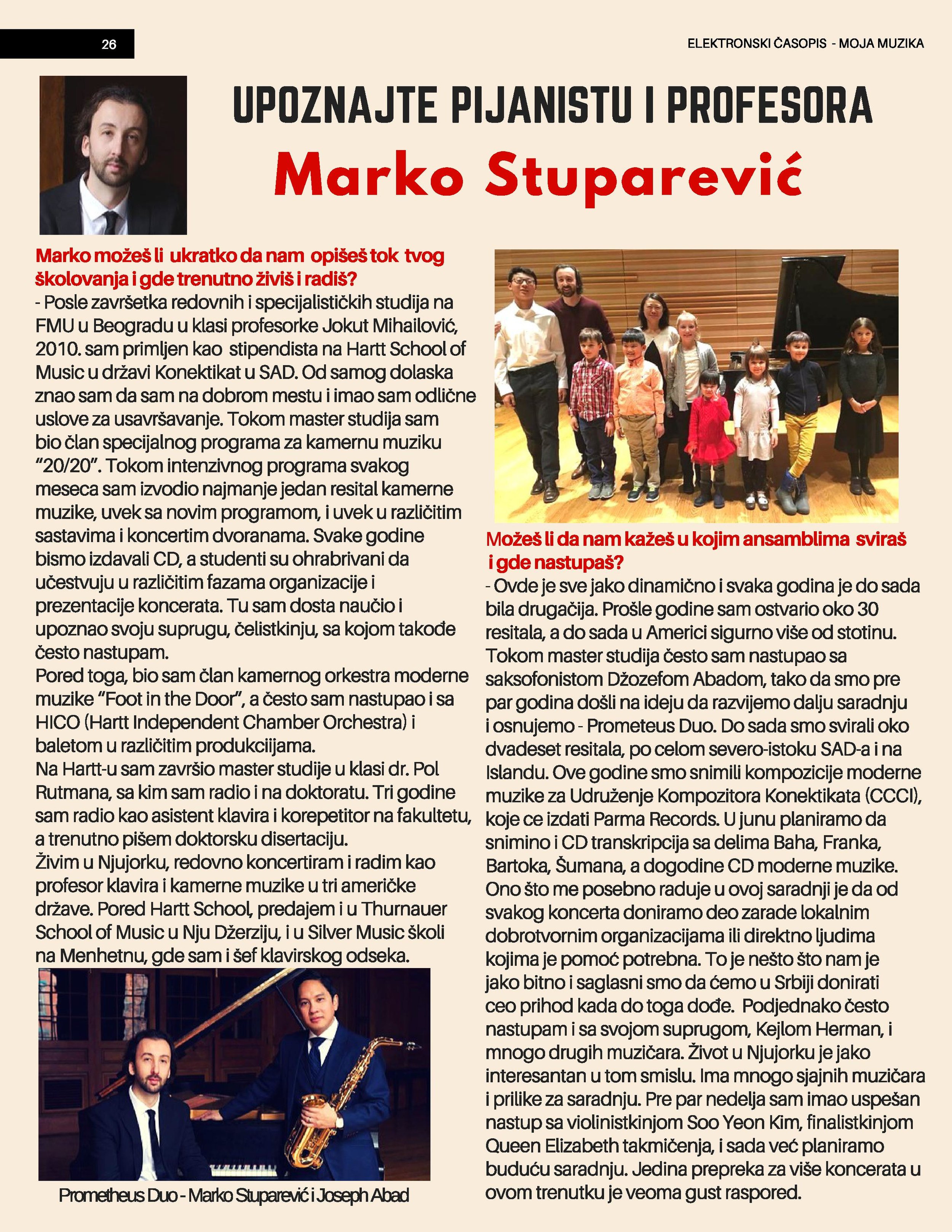 Interview for "Moja Muzika" (My Music)