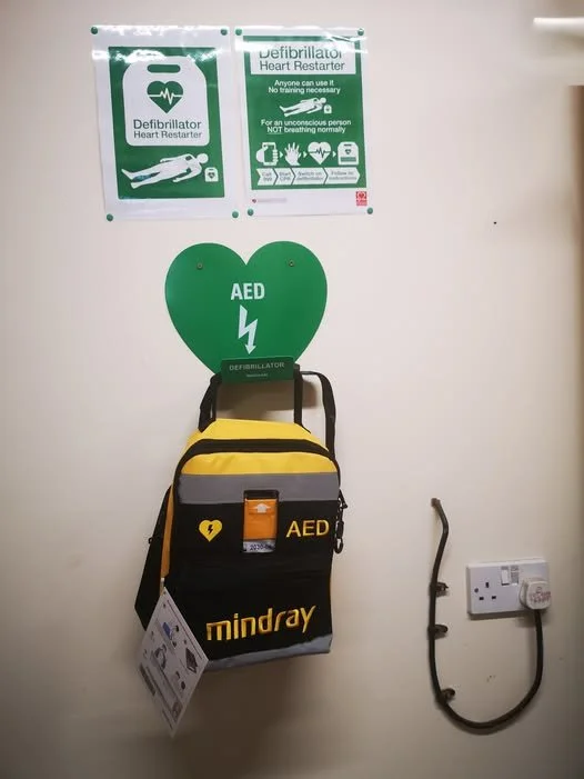 Automated External Defibrillator (AED) installed in clubhouse
