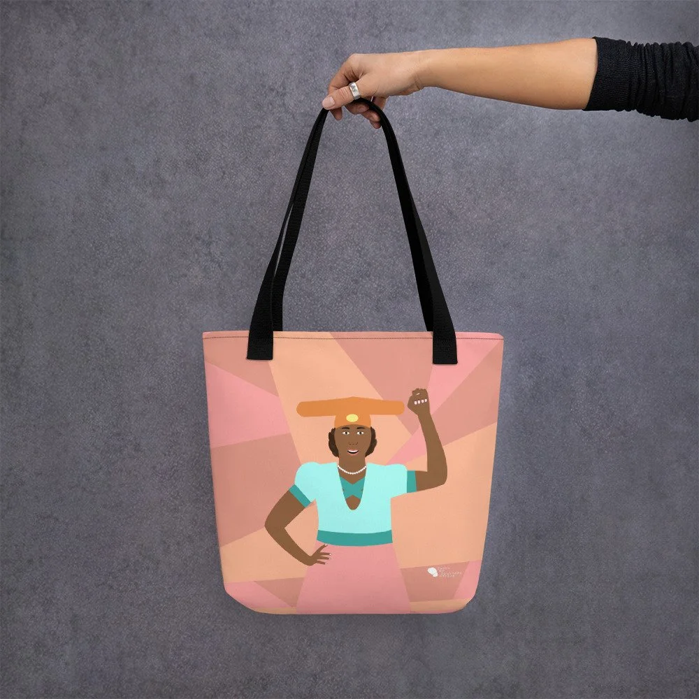 All Over Print Pink Tote Bag - Namibian Herero African Print