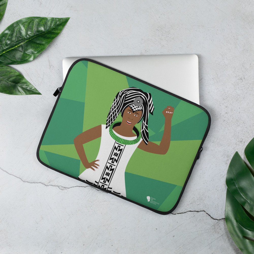 Laptop Sleeve South African Xhosa Cultural Design (Ayanda / Green