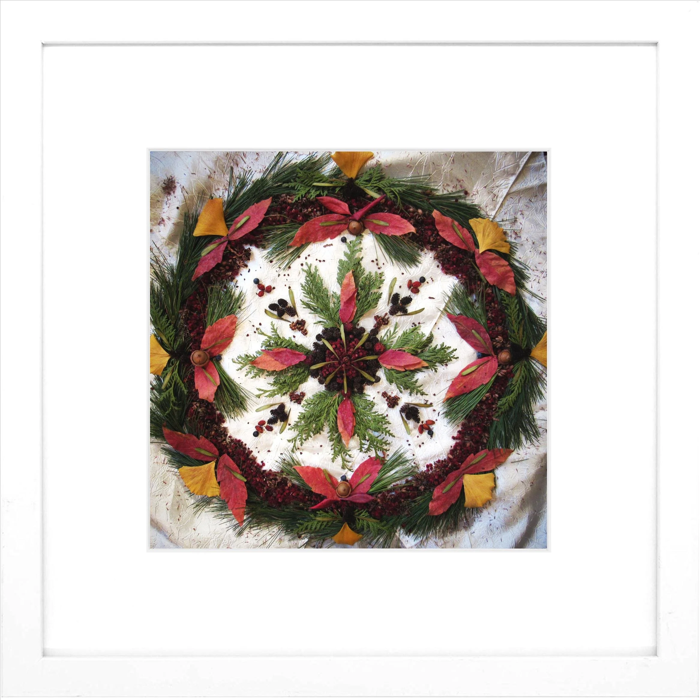 Nature Mandala Art Framed Print Communication white frame.jpg