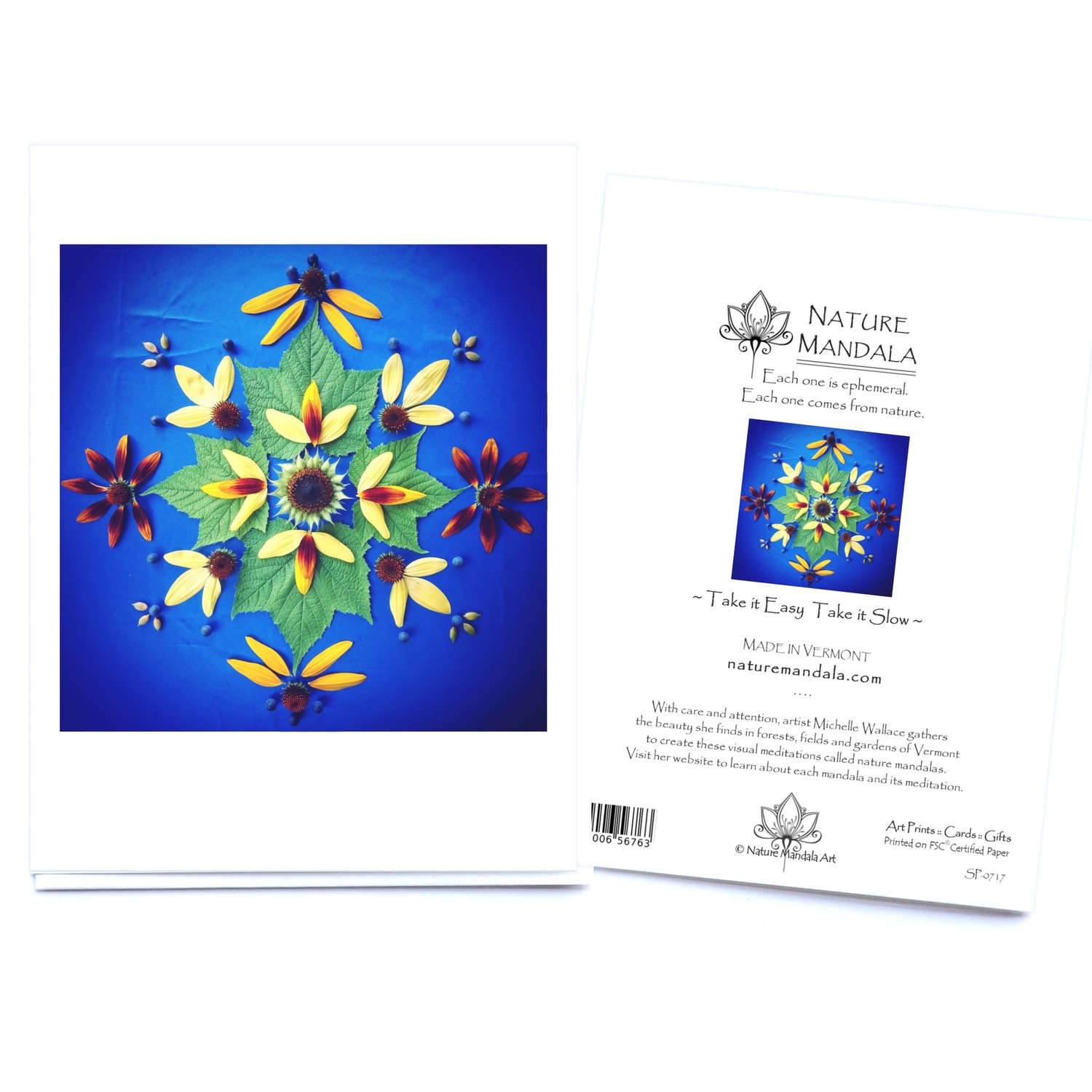 Enclosure Cards :: 3 Square Mini-Cards - Nature Mandala Art