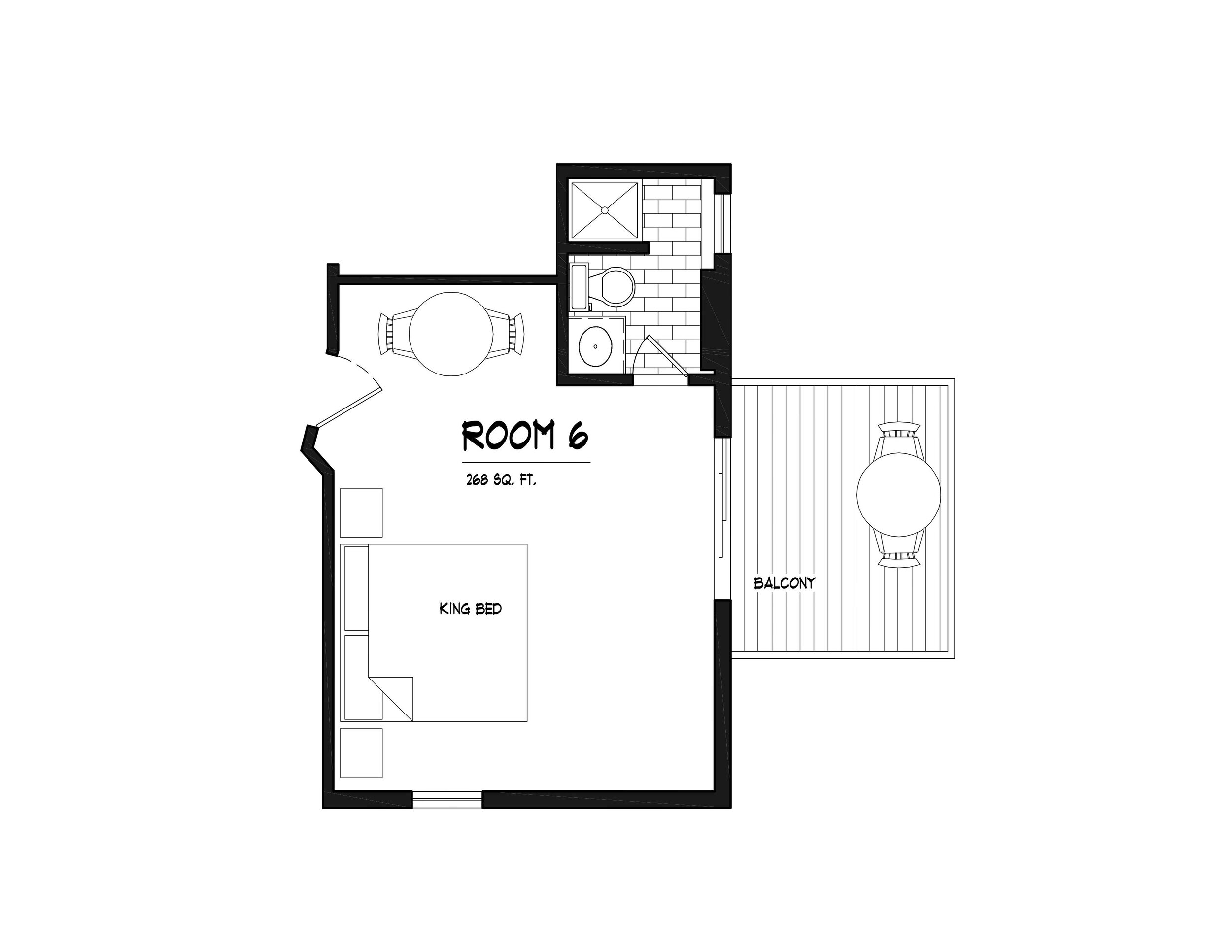 King + Balcony Room Layout