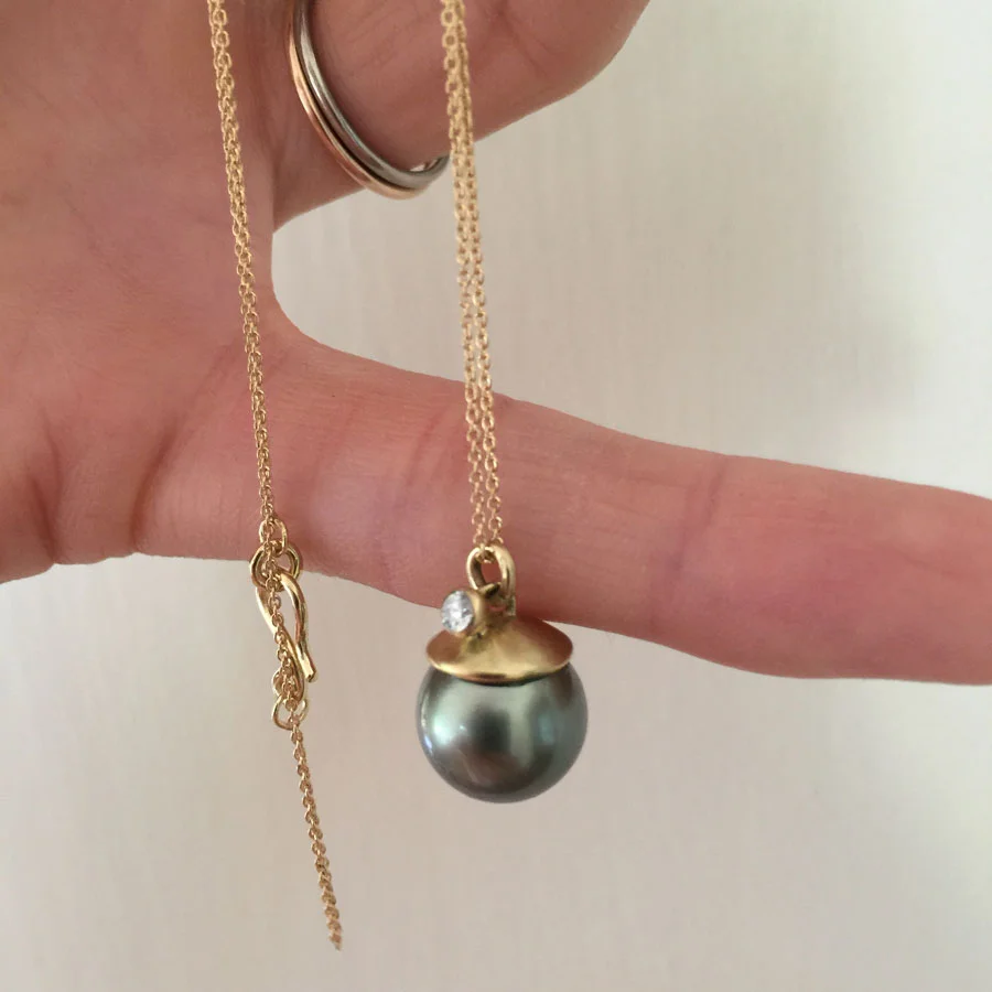 Tahitian Pearl & Diamond Necklace