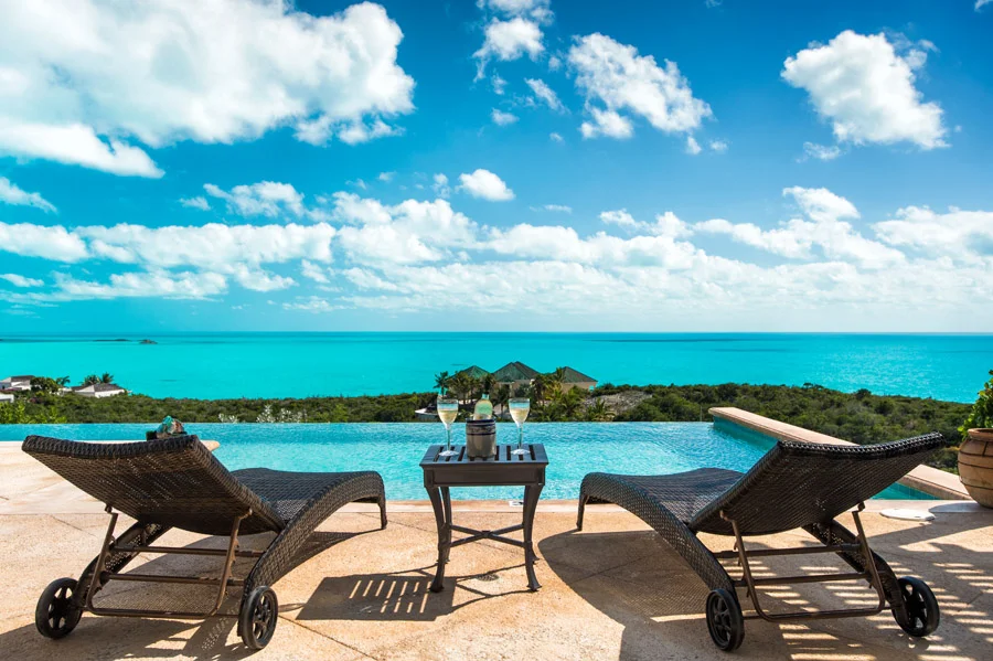Ocean View From The Pool Deck of Our Villa