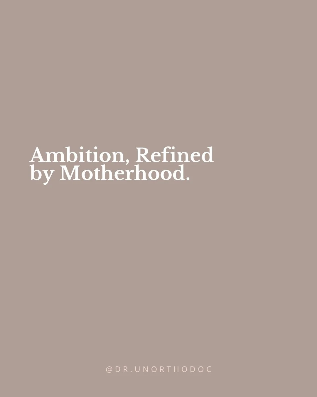 For a long time, ambition was defined by how much you were willing to carry.

That meant more hours, more pressure, more sacrifice... and for a while, I subscribed to that too.

But motherhood has a way of refining things.

You don&rsquo;t have the s