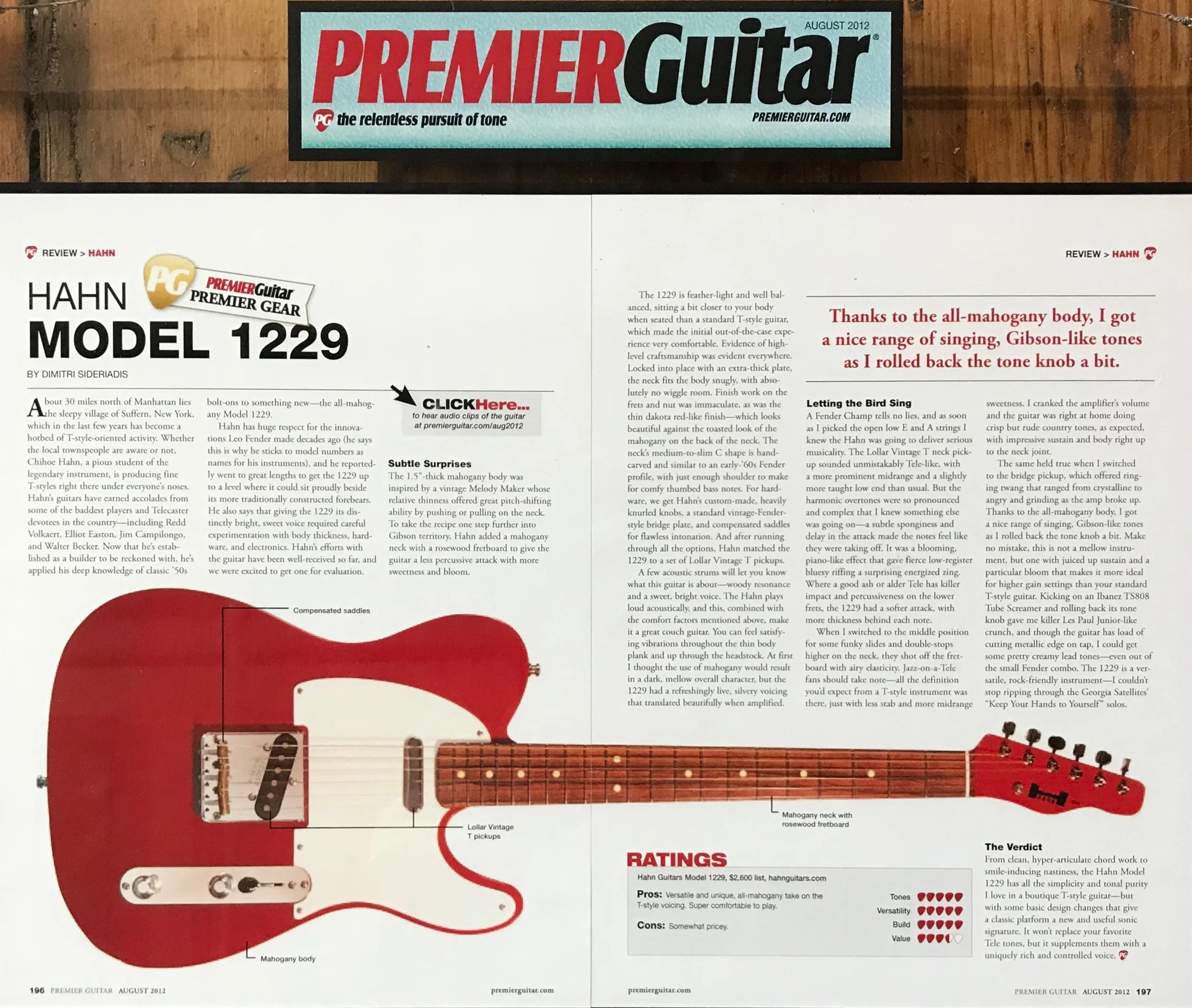 Awards & Reviews — HAHN GUITARS