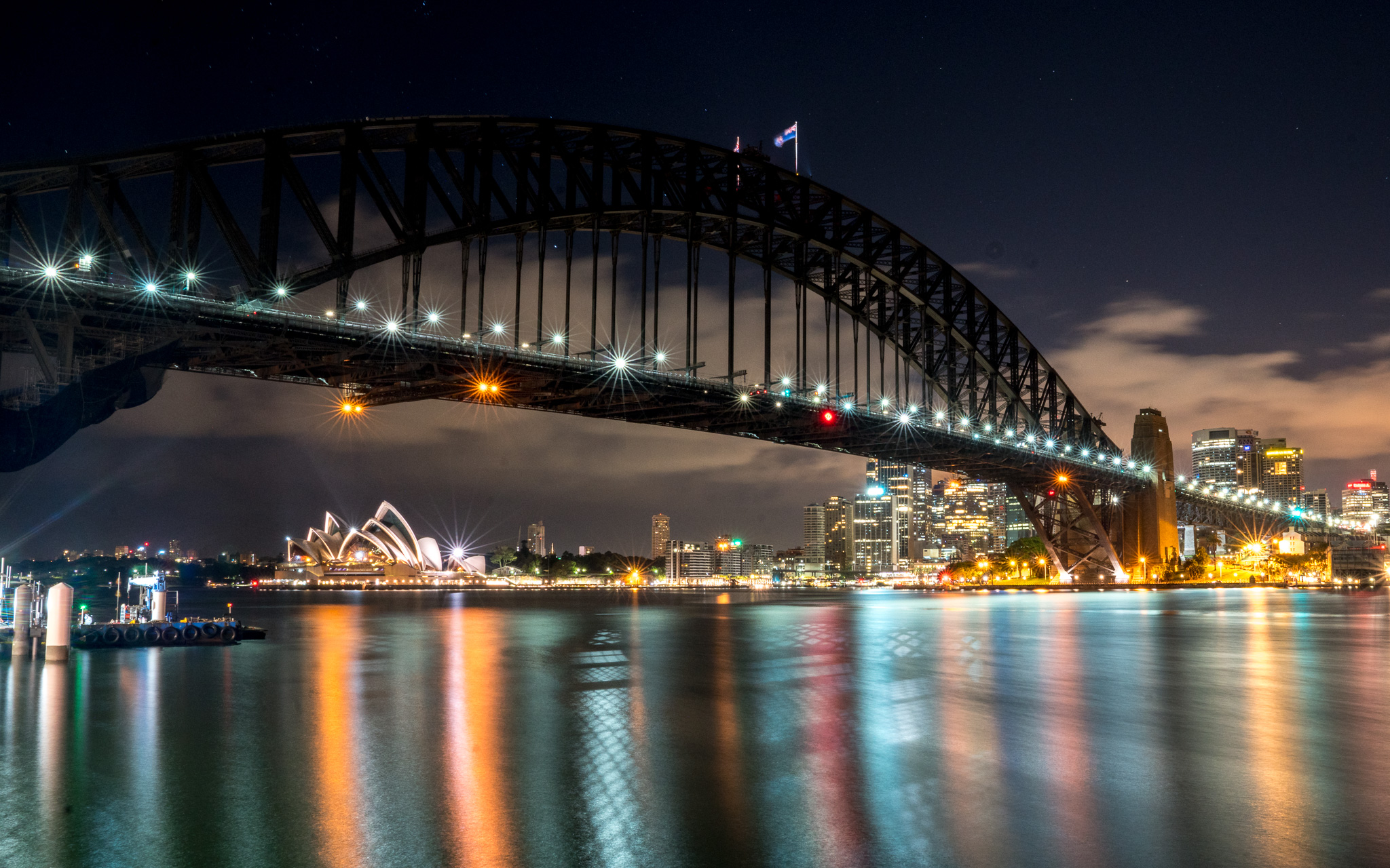 Sydney Opera and Harbour Bridge at night