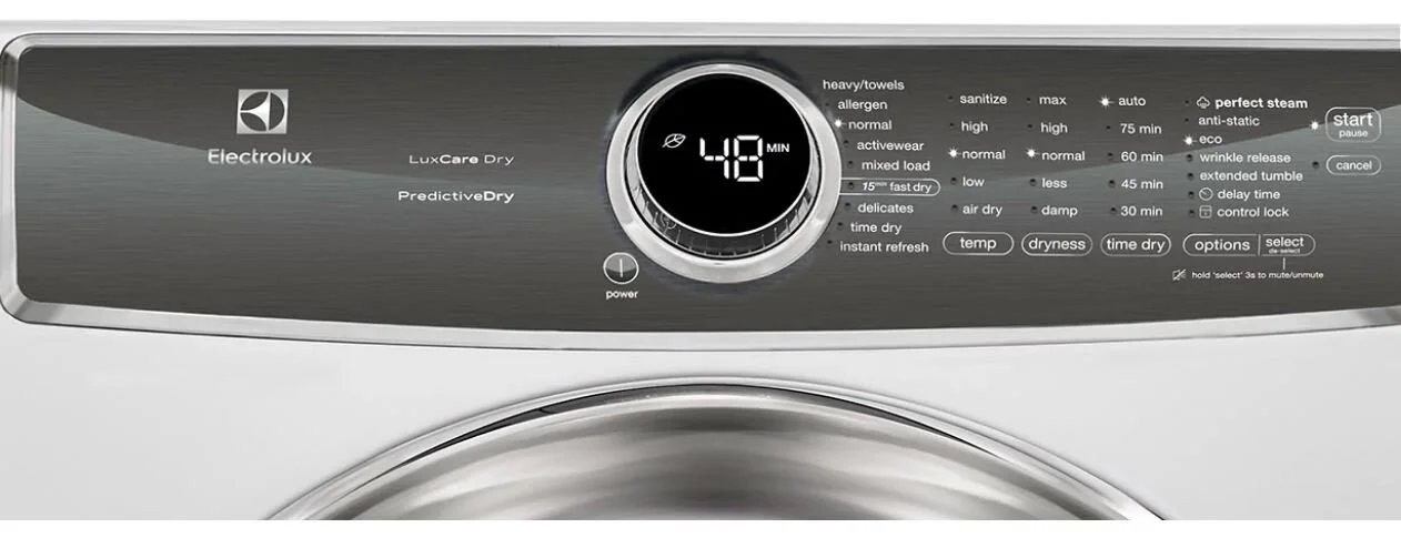 Front Load Electric Dryer White Detail- EFME627UIW.JPG