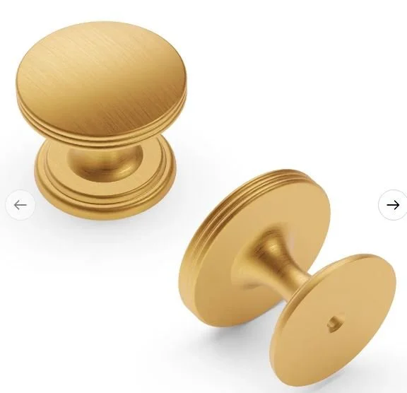 American Diner Knob - Brushed Golden Brass.JPG