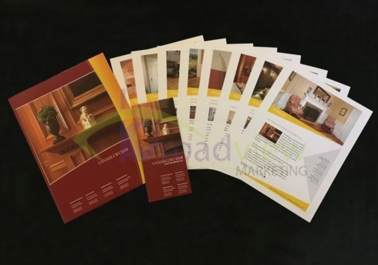 Client: Van Millwork Rebrand Folder designed to house brochure and/or proposal Niche inserts Smaller version of brochure designed for mailing or distribution at events and tradeshows.