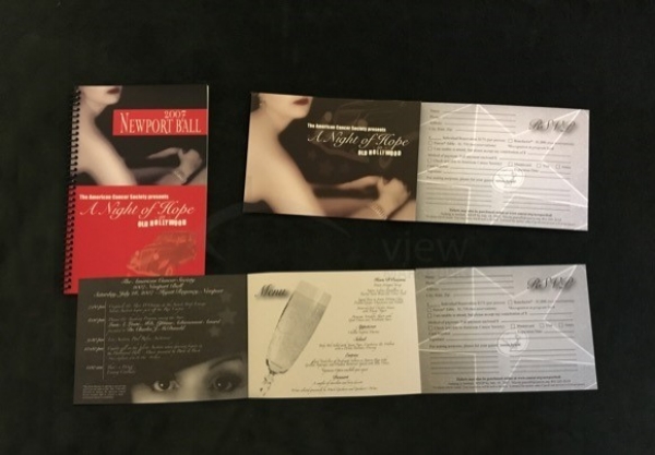 Client: American Cancer Society of Newport, RI Conceptual theme for Newport Ball, an annual fundraiser Program Guide Invitation Self mailer - RSVP