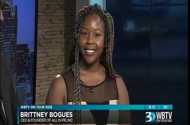 Brittney Bogues discussing the importance of domestic violence awareness