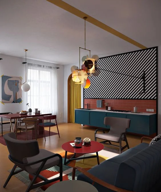 No division of spaces, yet clearly defined spaces. 