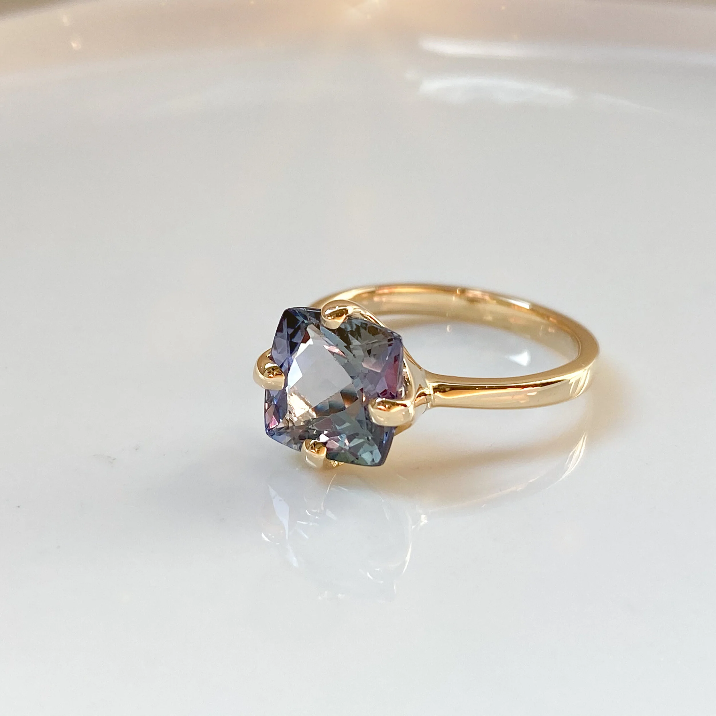 14k Yellow Gold Narae Ring with Tanzanite