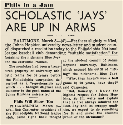 Sports Logo Case Study #2—1944 Philadelphia Blue Jays/Phillies
