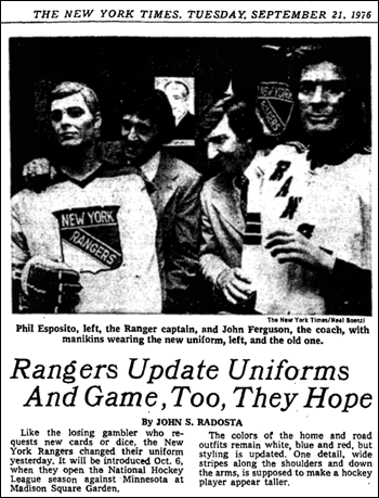 Sports Logo Case Study #9—the Lost Uniform Years of the New York Rangers —  Todd Radom Design