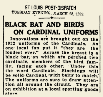 1922 CARDINALS UNIS_03.28.1922