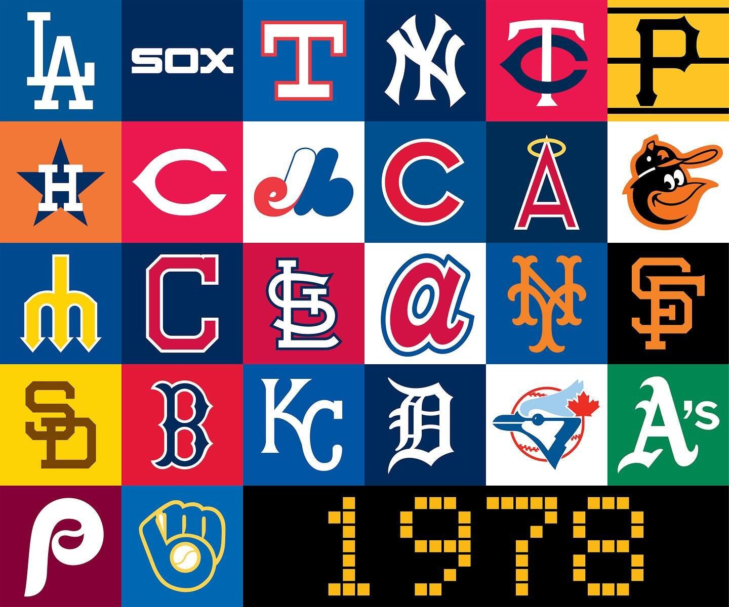 The cap logos of MLB, 1978.