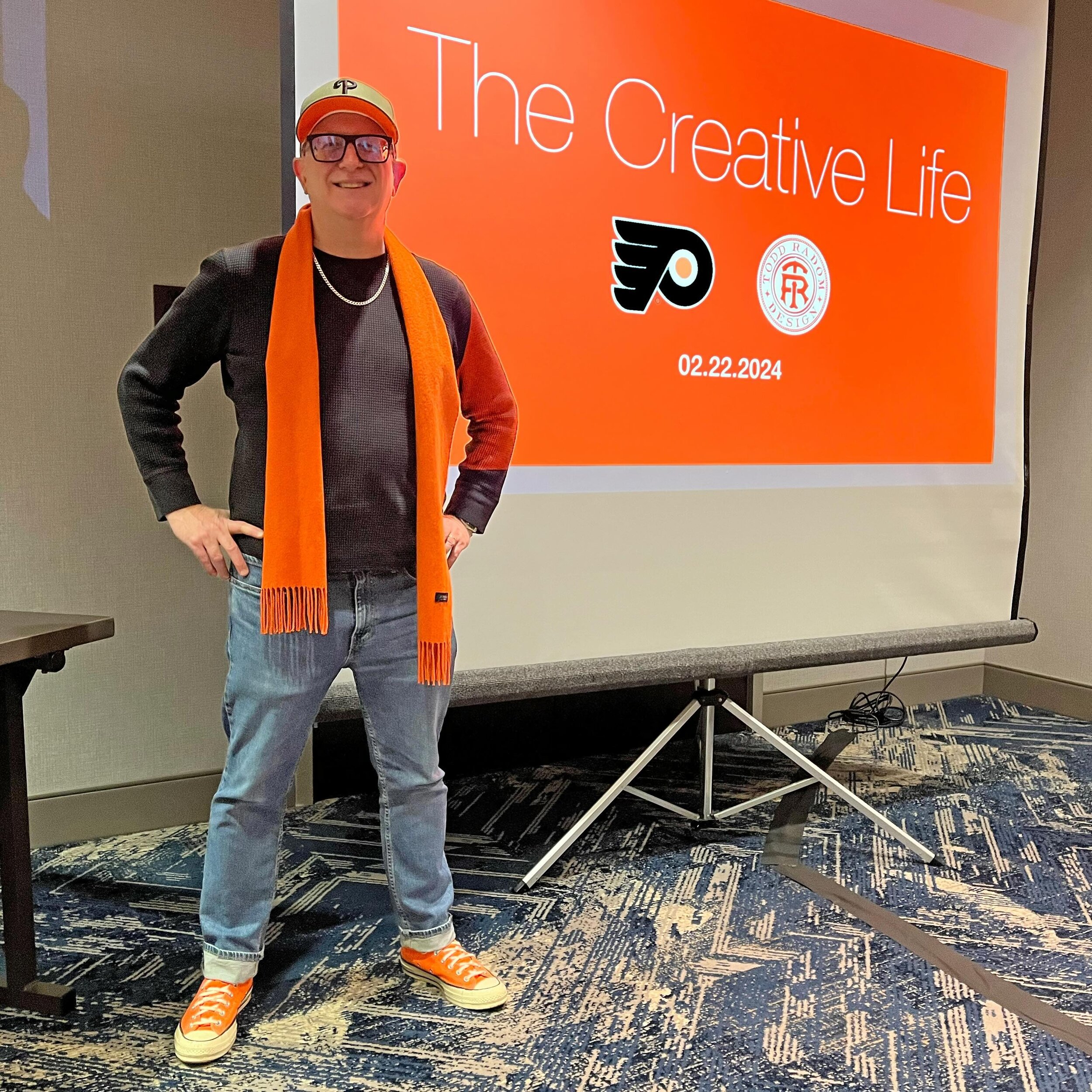 A fun night with the Philadelphia Flyers Fan Club&ndash;thanks for the opportunity to discuss my creative journey 🟠⚫️