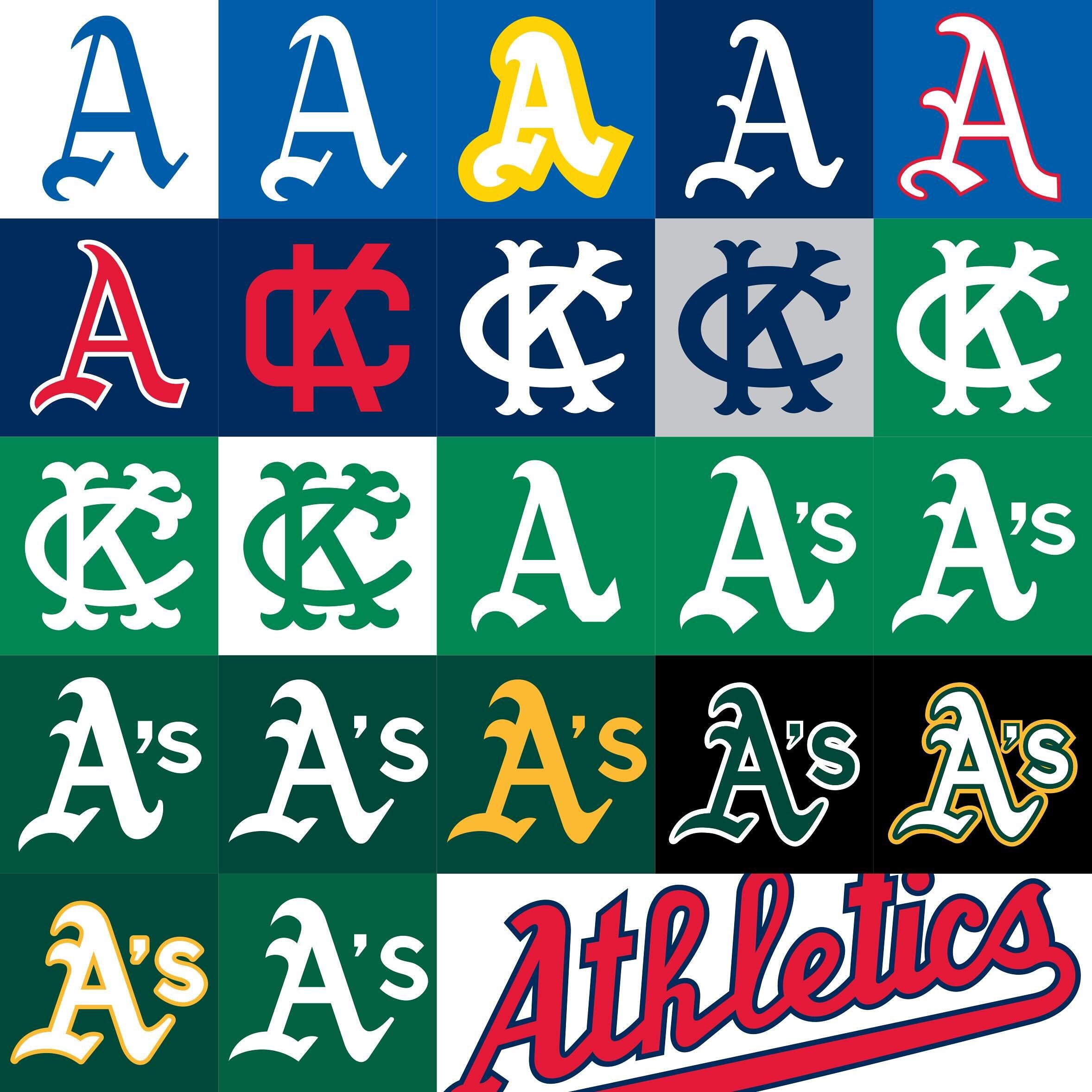 As the Athletics get ready to move to Sacramento, a look at every regular rotation cap logo across their history, 22 total. Their first mark was utilized in 1929, in Philadelphia. The gold and blue version was used for one year, 1950, in celebration 