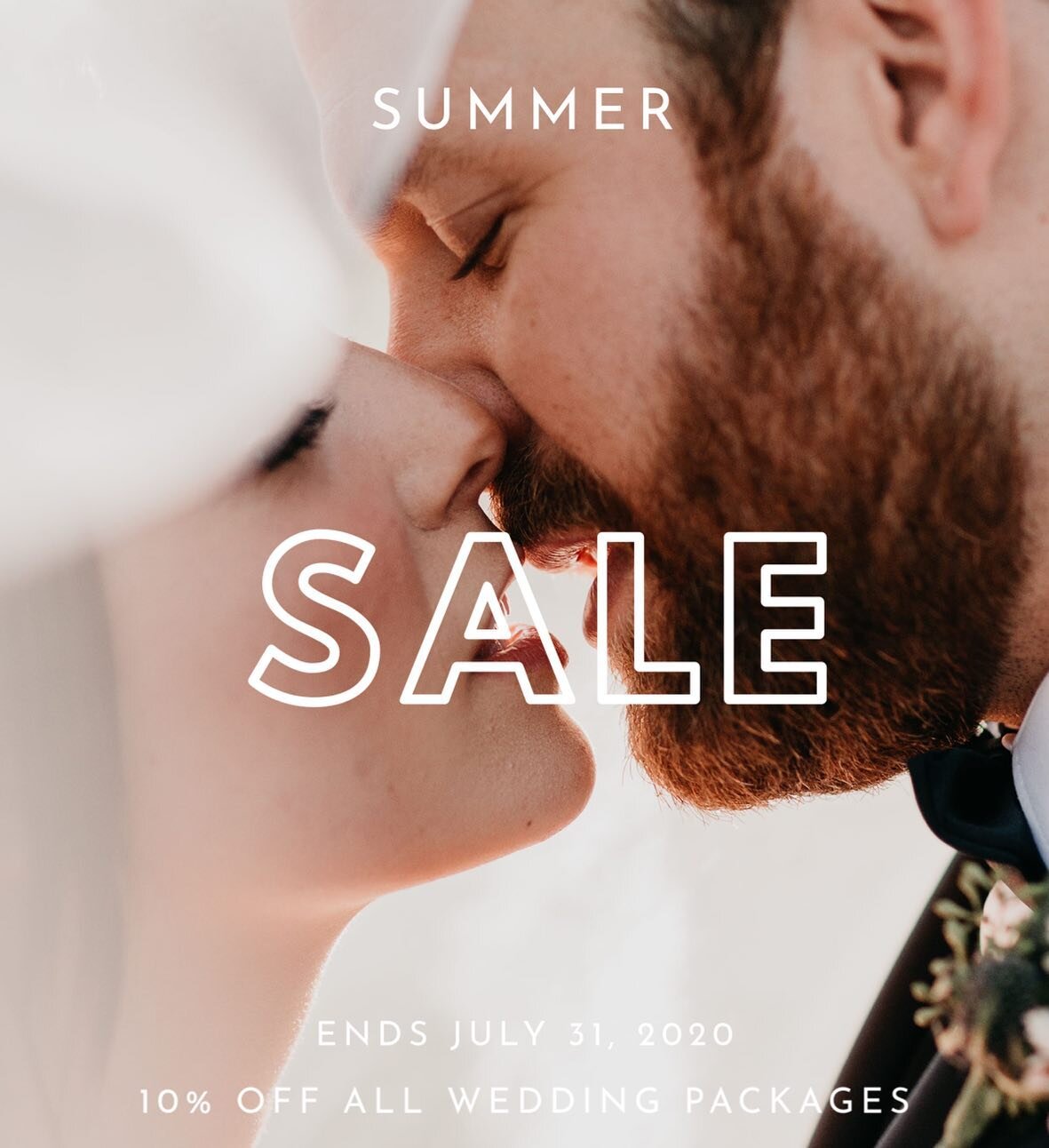 We are having a summer sale! Book before July 31, 2020 and receive 10% off your wedding package. Check out the link in bio and click &ldquo;inquiry&rdquo;.