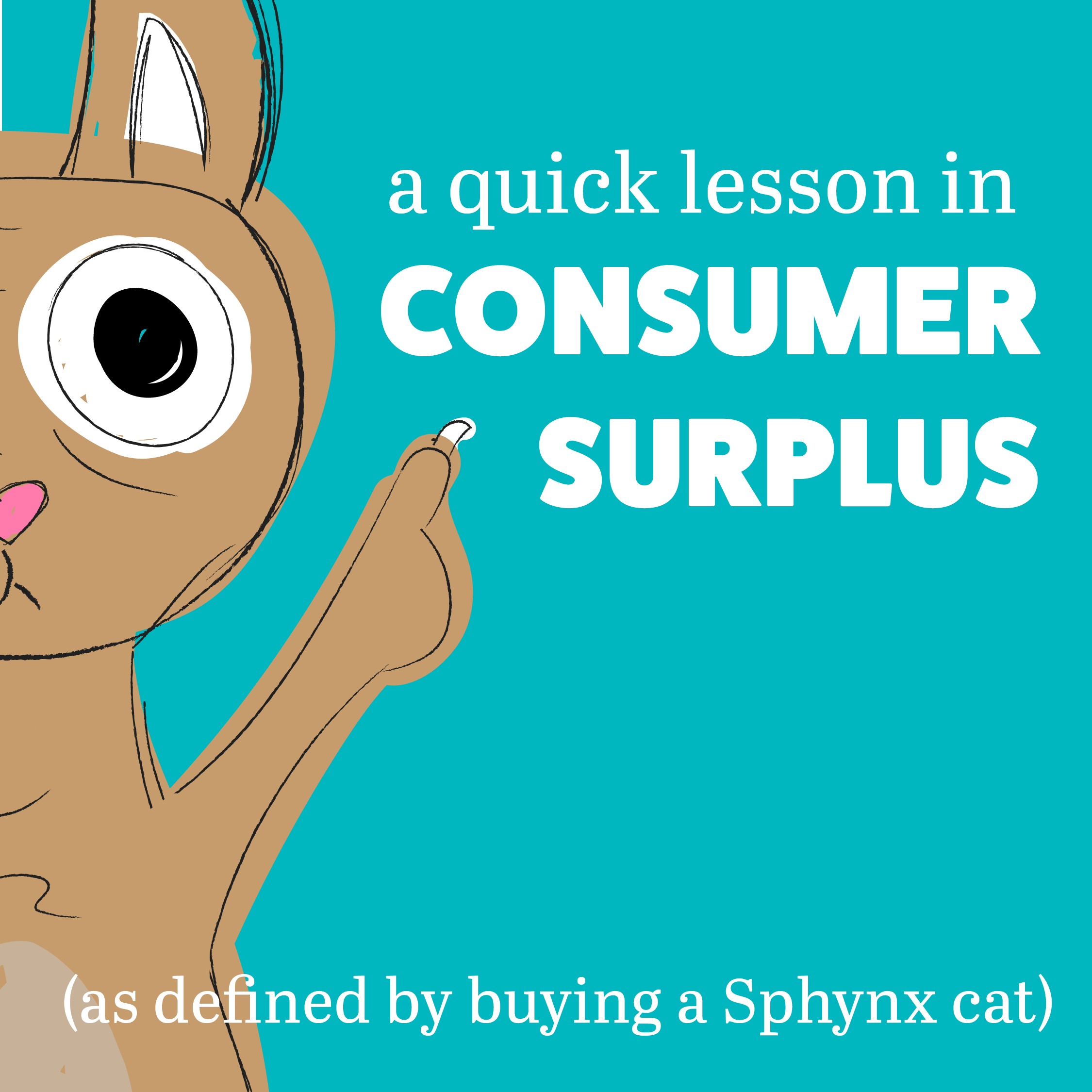 Learn more about consumer surplus, as defined by buying a Sphynx cat, here .