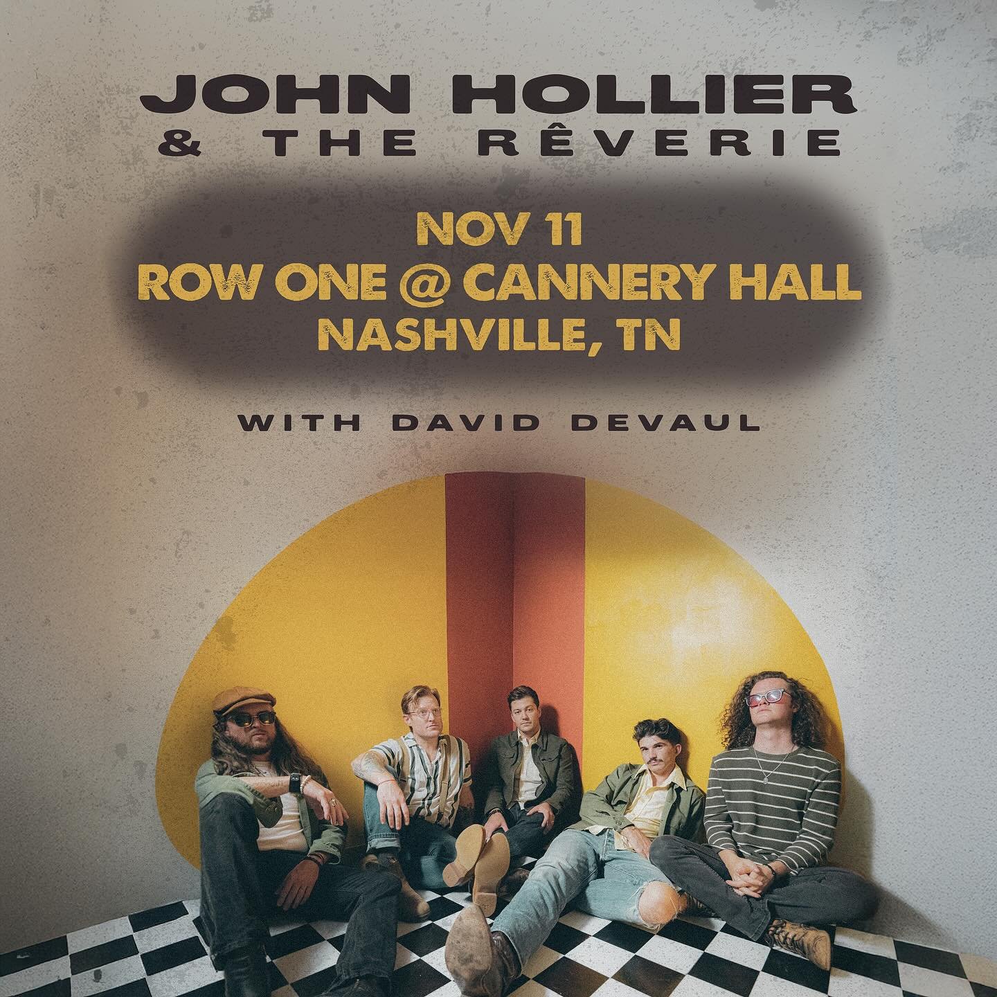 Nashville &mdash; we&rsquo;re coming for you!
📅 Tuesday, Nov 11
📍 Cannery Hall @canneryhallnashville 
Kicking off the night is our friend @daviddevaul , co-writer on a few tracks from the new album.
Let&rsquo;s celebrate together!