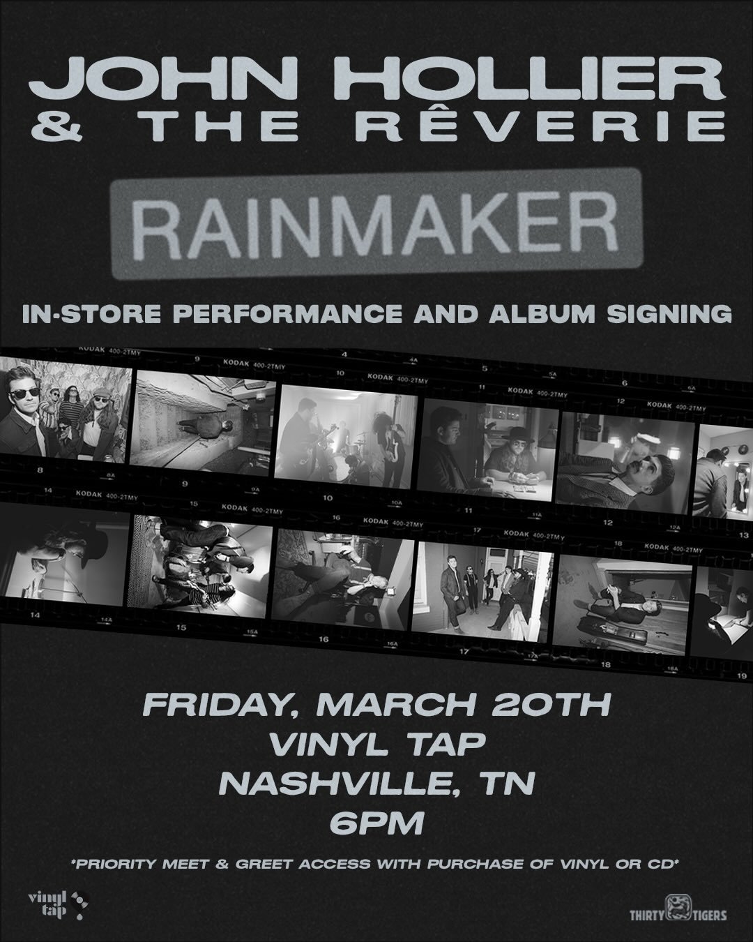 Gonna do a pop up show next week for the album release. Come get a vinyl and come say hello! 3/20. 6pm

@vinyltapnashville @thirtytigers
